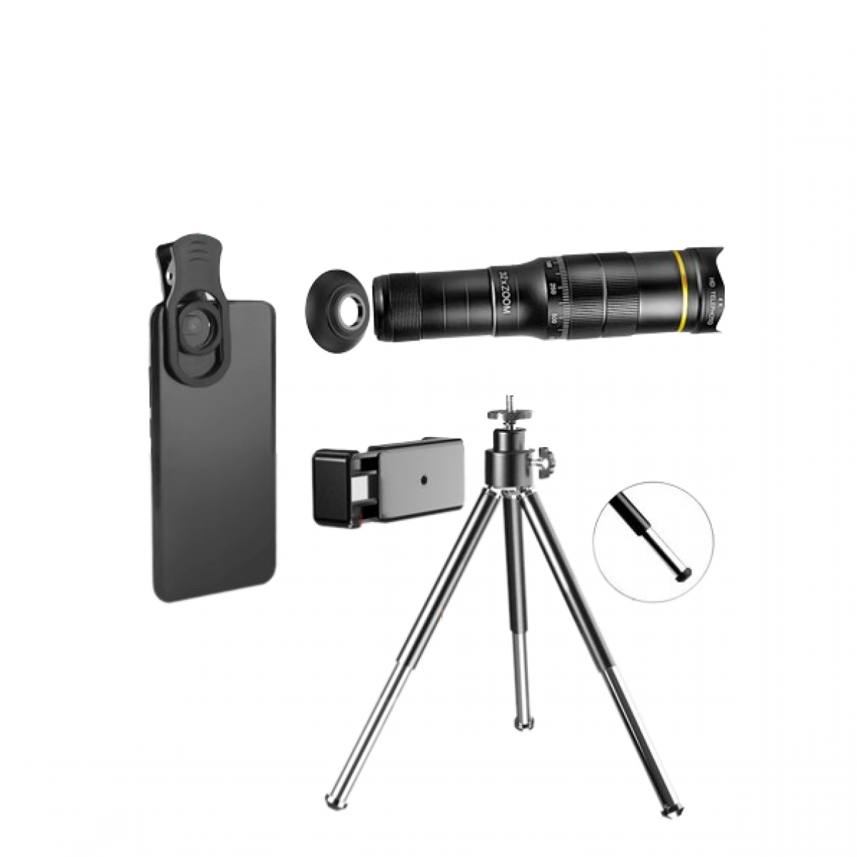INF 32-fach Stativ 7,7 Zoom-Telefon-Teleskopobjektiv verstellbares mit Fernrohr mm, 32x, doppelt