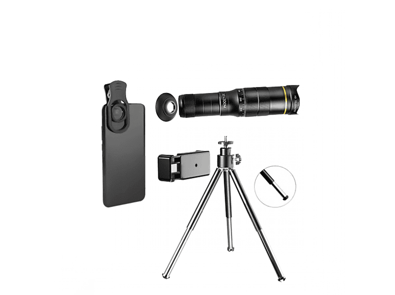 INF 32-fach doppelt verstellbares Zoom-Telefon-Teleskopobjektiv mit Stativ 32x, 7,7 mm, Fernrohr | Ferngläser