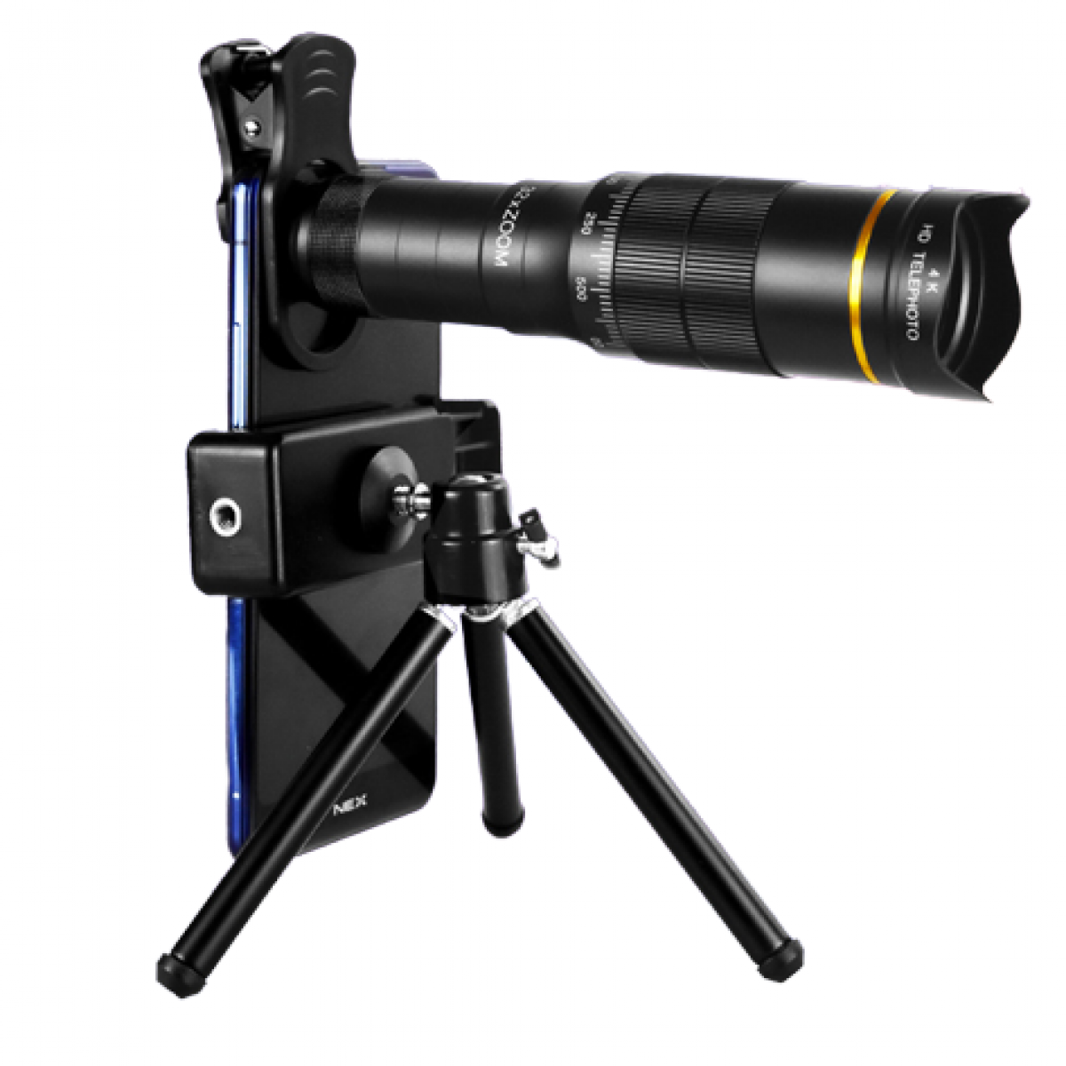 verstellbares 32x, mit doppelt Fernrohr 7,7 32-fach Stativ Zoom-Telefon-Teleskopobjektiv INF mm,