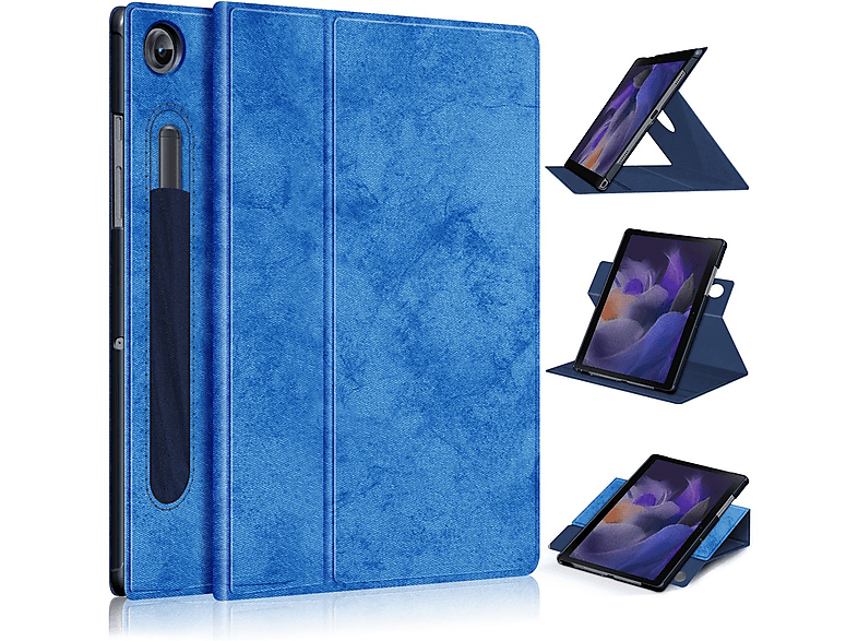 WIGENTO 360 Grad Rotation aufstellbare Schutz Tasche, Full Cover, Samsung, Galaxy Tab A8 2021 10.5 Zoll SM-X200, Blau