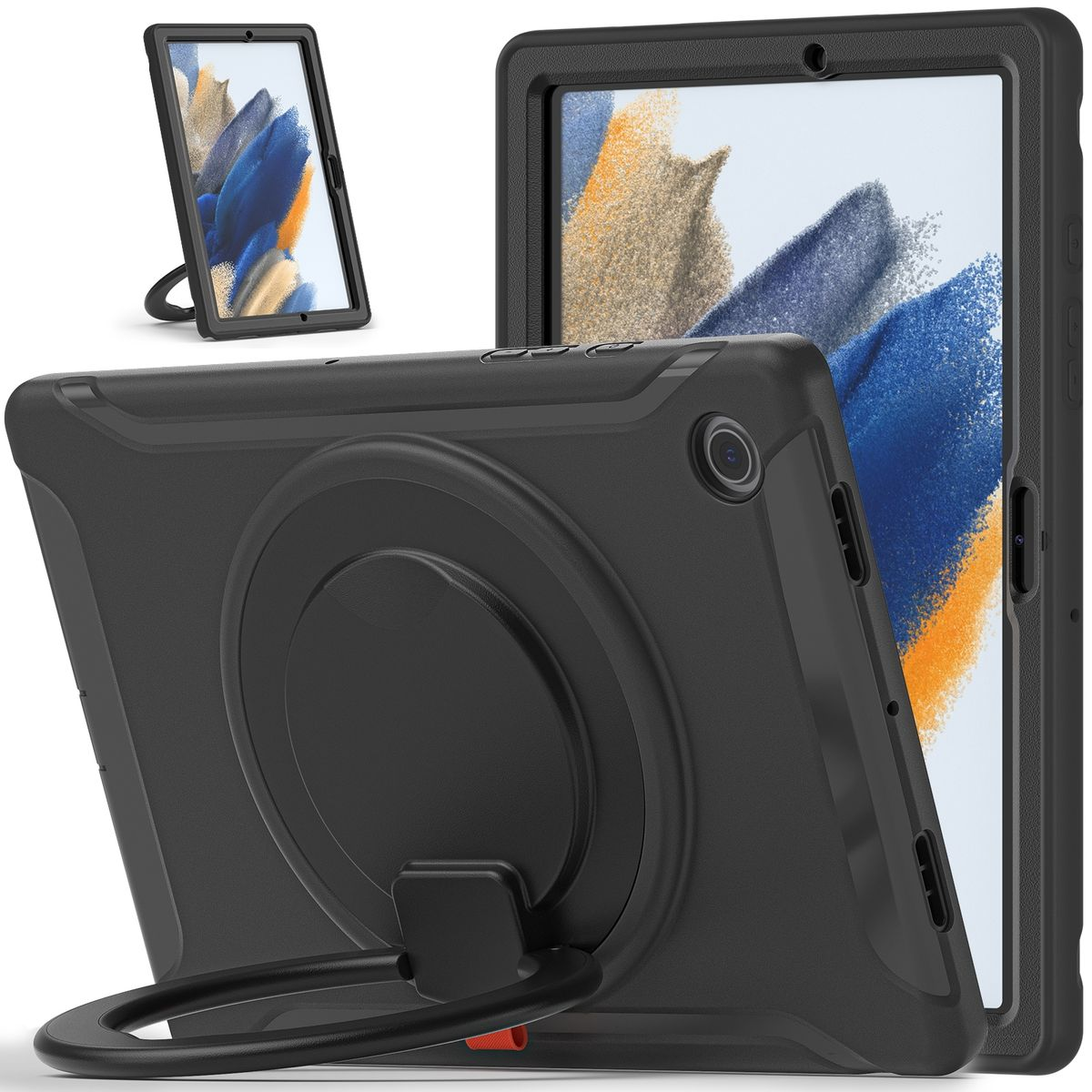 Samsung, X205, 2021 Tasche Cover, Galaxy A8 Tab 10.5 WIGENTO Hülle, Schwarz Full / Schutz Tablet X200