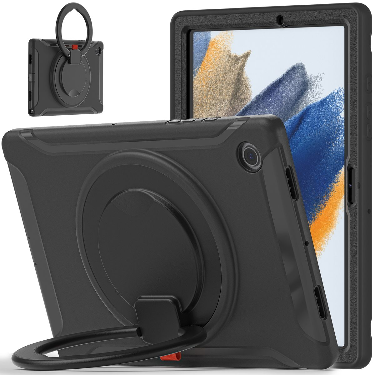 10.5 WIGENTO Tasche Schutz X205, X200 Full Samsung, Schwarz 2021 Cover, Galaxy Tablet Hülle, / A8 Tab