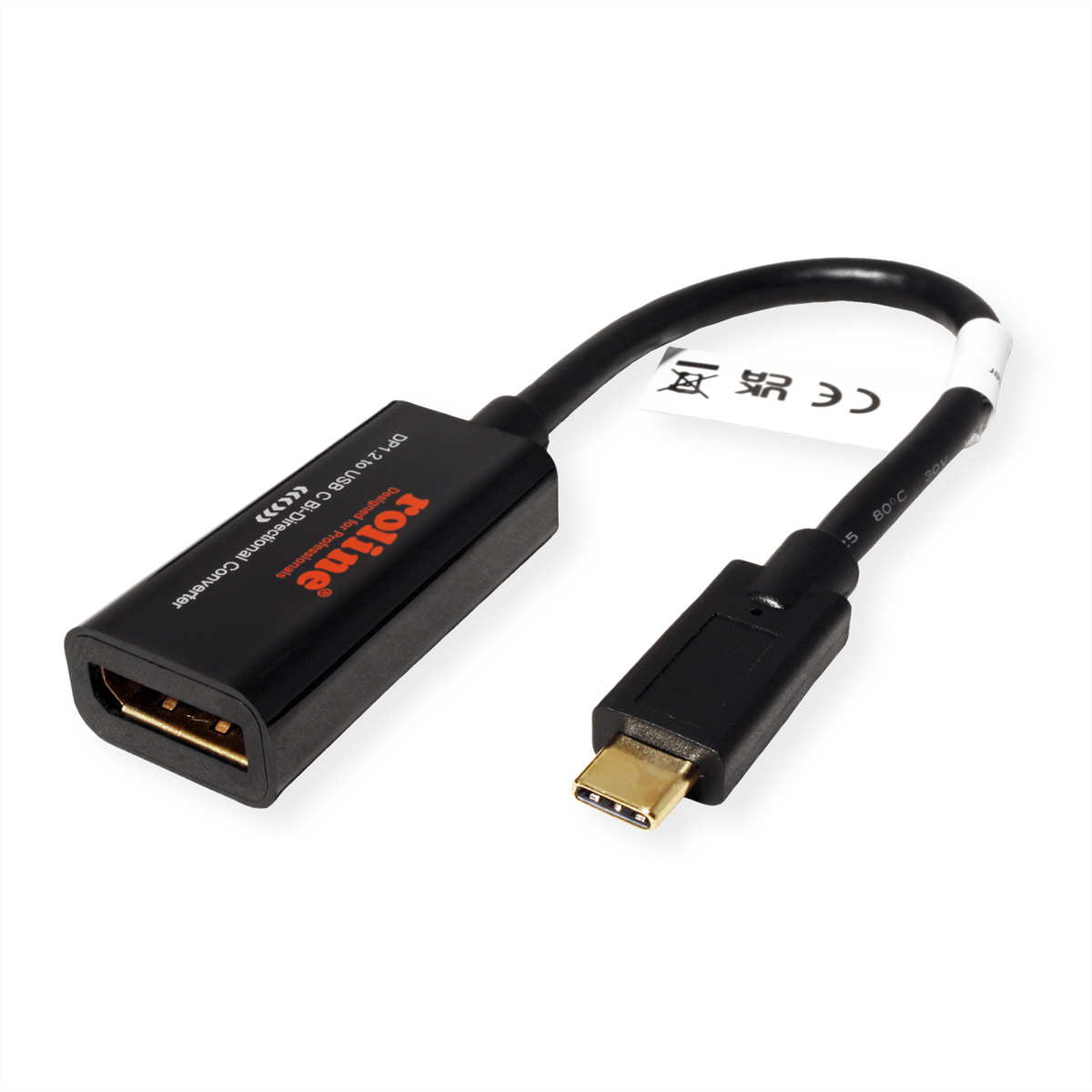 Un adaptateur USB-C vers USB noir.