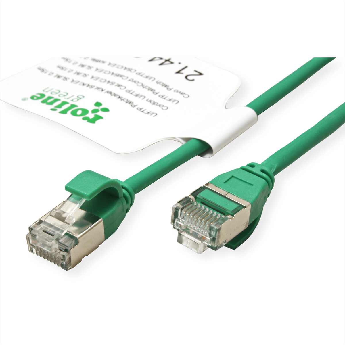 ROLINE GREEN Kat.6A m 2 slim, Patchkabel FTP (Class U/FTP Patchkabel, EA), LSOH