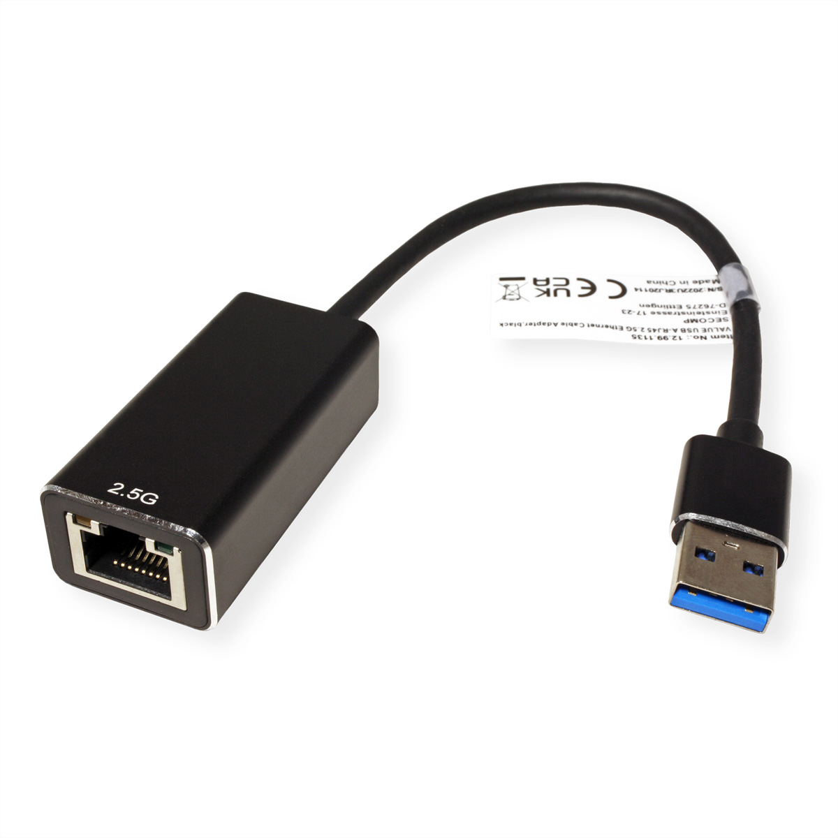 Gen 1 Gigabit Konverter 2.5-Gigabit-Ethernet zu USB VALUE Konverter A Ethernet Typ 3.2