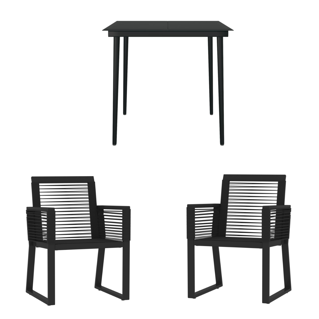 Schwarz Stuhlset, und Gartentisch- xl-3099155 DOTMALL