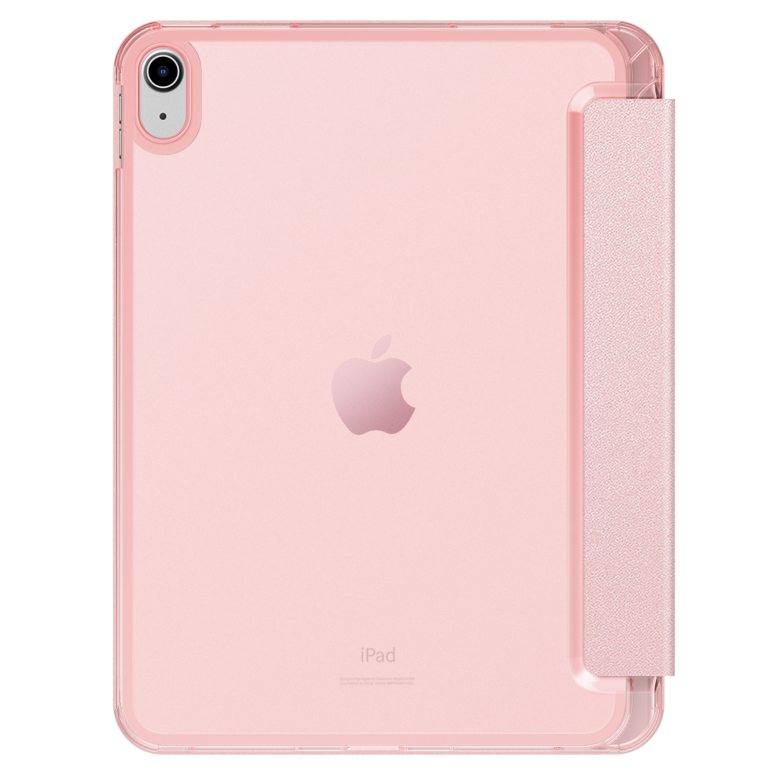 Rosa iPad-Hülle mit rosa Abdeckung. Weißer Hintergrund.