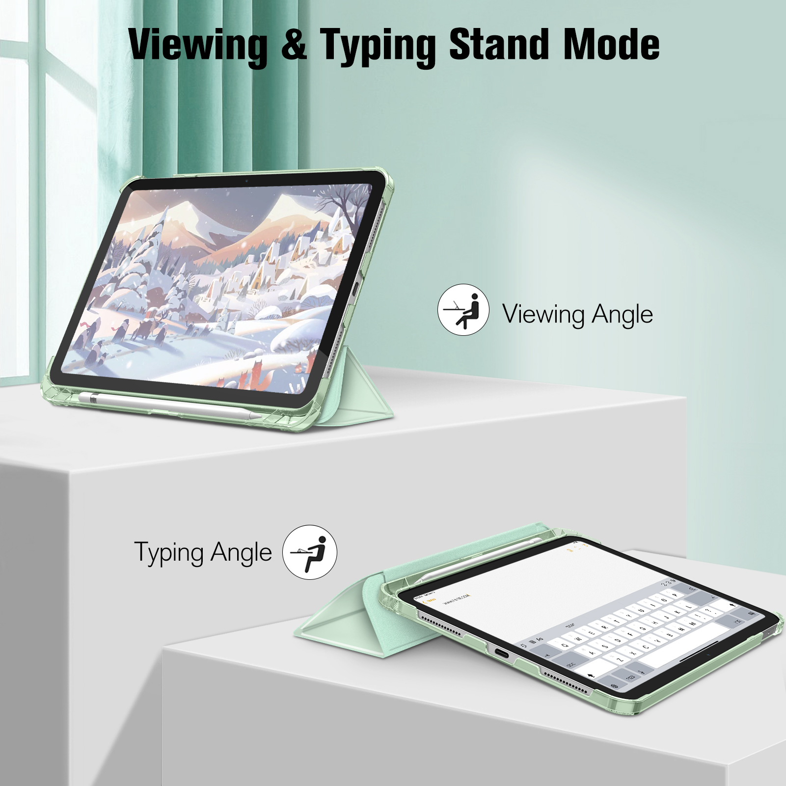 FINTIE Hülle Tablethülle Bookcover PC, Apple Grün Kunstleder, für