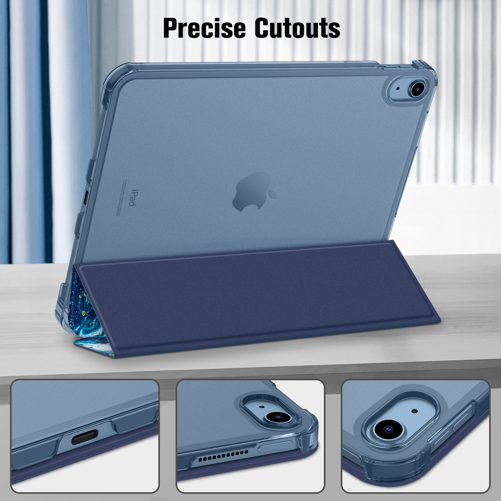 Hülle Meeresblau Apple PC, FINTIE für Kunstleder, Tablethülle Bookcover