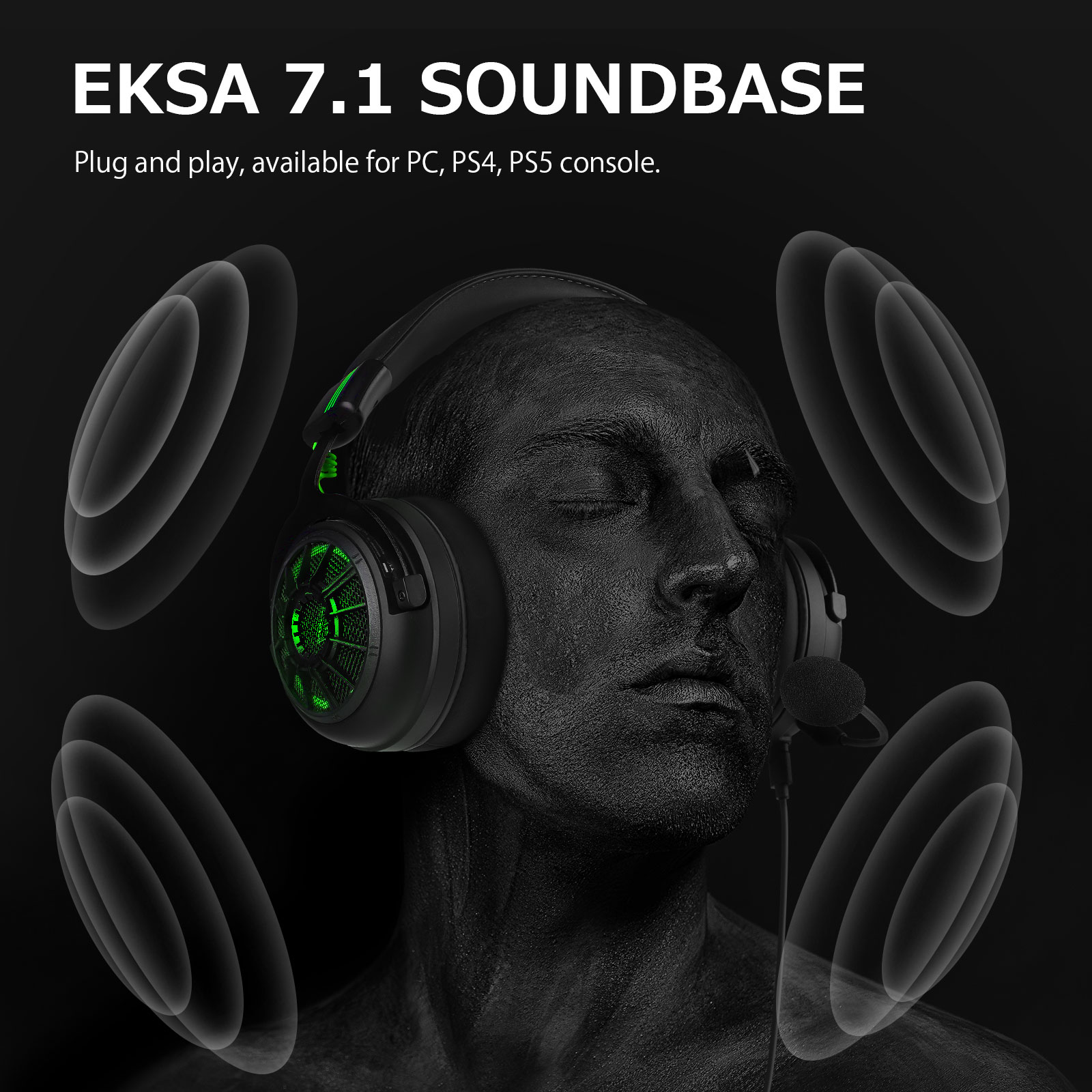 EKSA-TRADE StarEngine, Over-ear 7.1 Gaming Black Headset