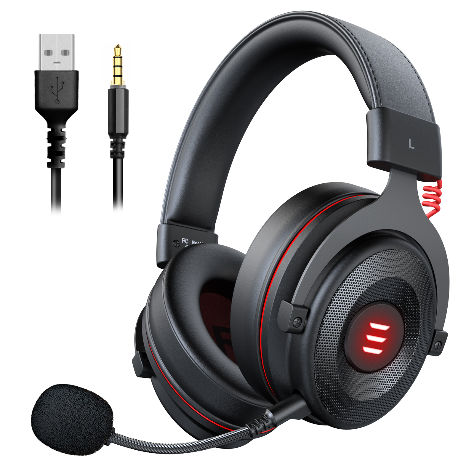 7.1 Gaming EKSA-TRADE Over-ear E900pro, Black Headset