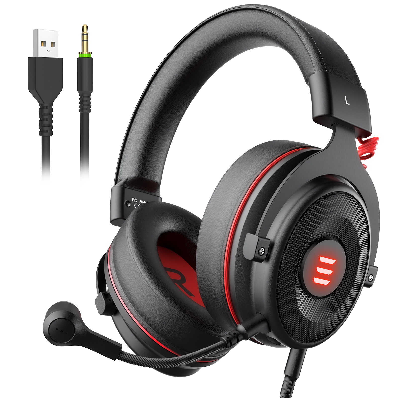 7.1 EKSA-TRADE Headset E900pro, Over-ear Black Gaming