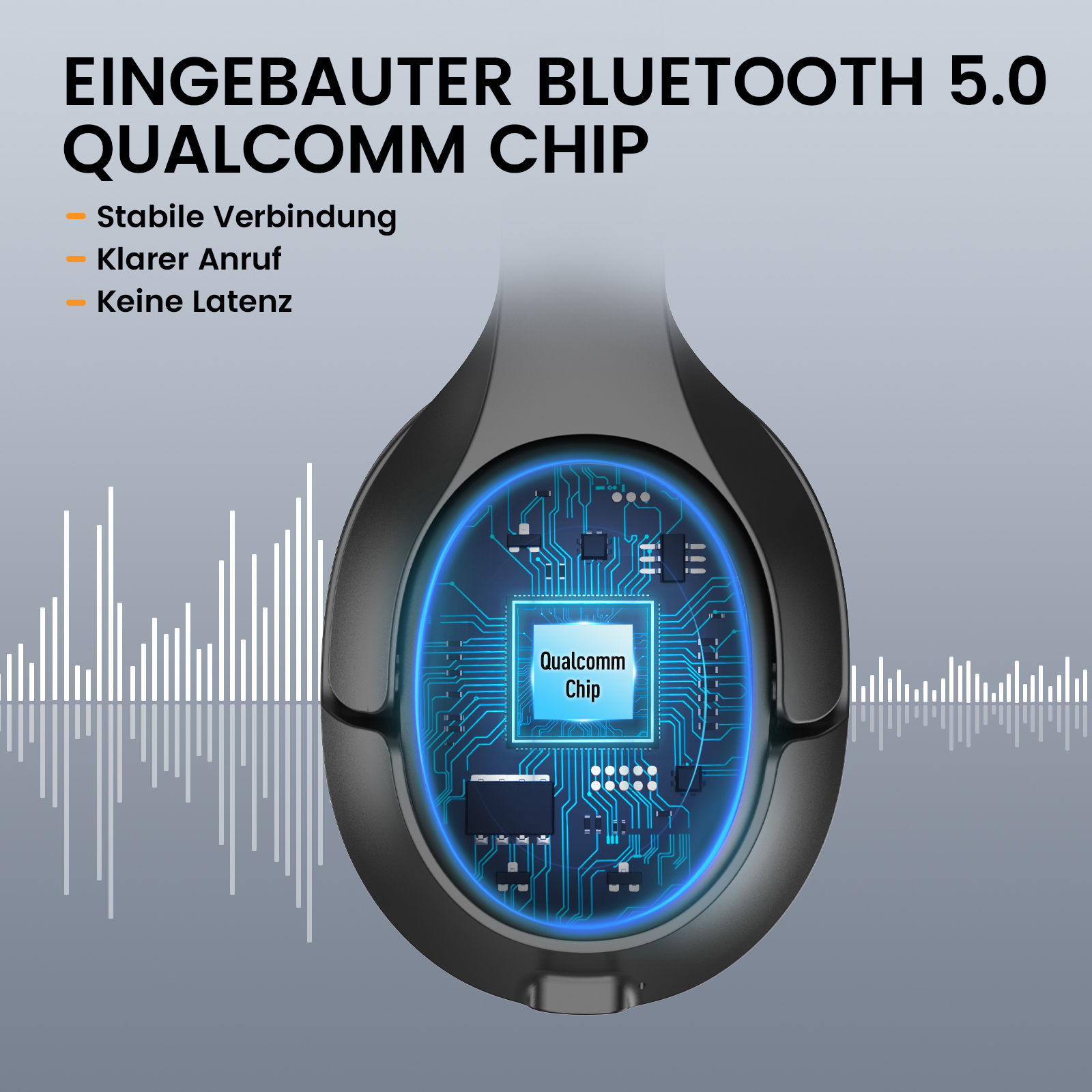 EKSA-TRADE H1, Bluetooth Over-ear Headset Bluetooth Black