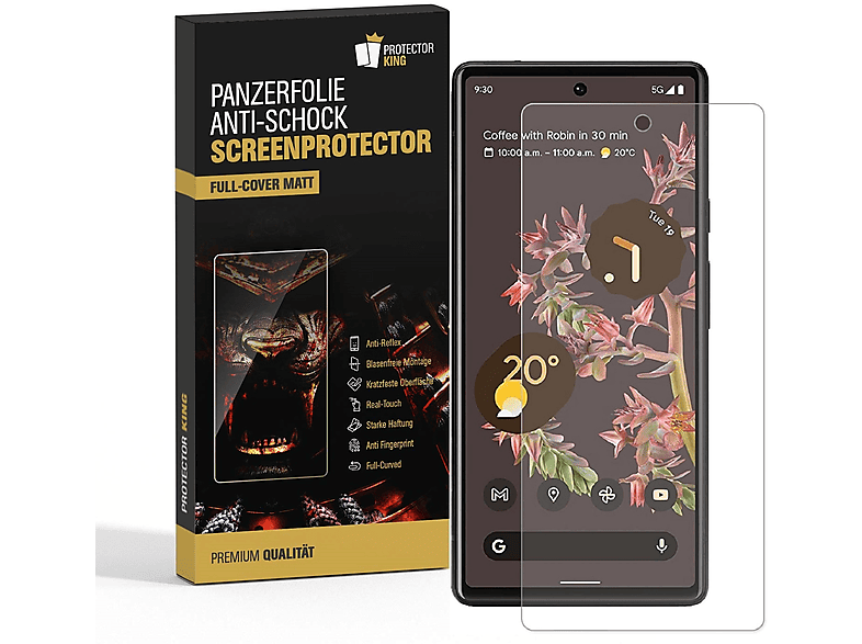 Displayschutzfolie(für Panzerfolie Google Pro) MATT FULL Pixel 7 ANTI-REFKEX CURVED PROTECTORKING 4x