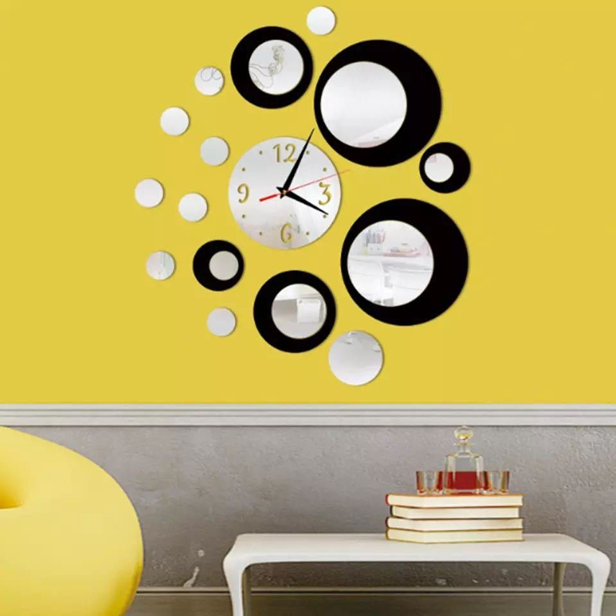 Uhr DEDOM Dekorative Wanduhr Wanduhr für Acrylspiegel glatte Holzwände, Tapeten Wanduhr,