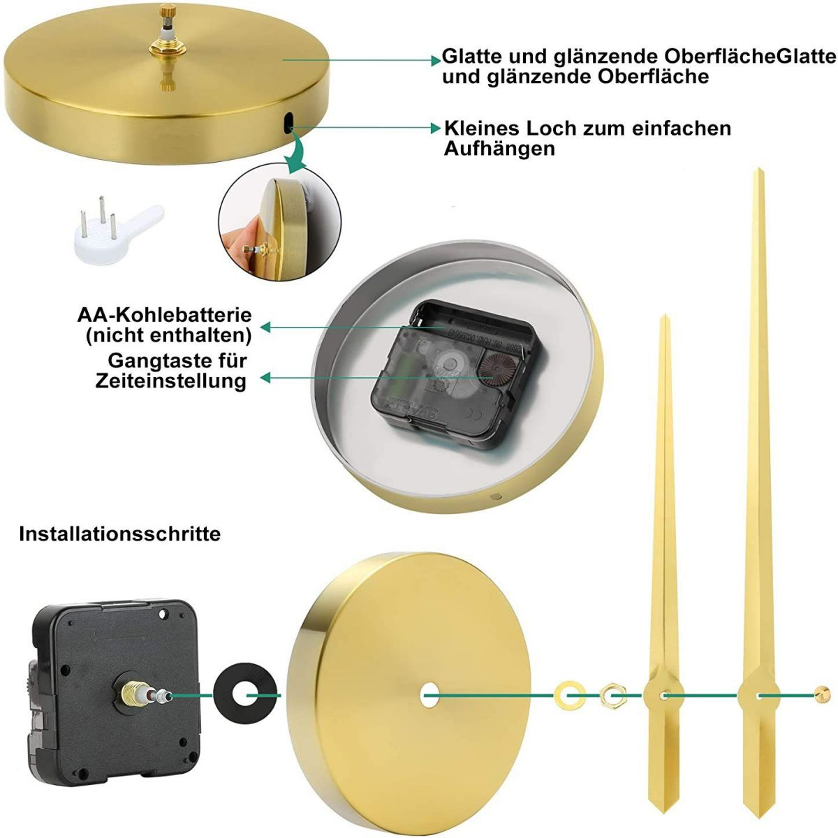 DEDOM Wanduhr Dekorative 3D-Wanduhren,DIY-Wanduhr,römischen Wanduhr Ziffern,100cm-120cm