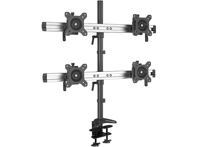 HFTEK (MP240C-L) Schwarz, Aluminium Monitor Halterung, 4-fach