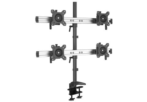 HFTEK (MP240C-L) 4-fach Monitor Halterung, Schwarz, Aluminium