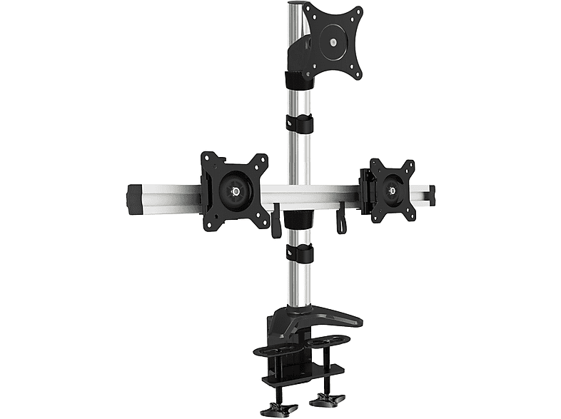 HFTEK (MP223C-L) 3-fach Monitor Halterung, Schwarz, Aluminium