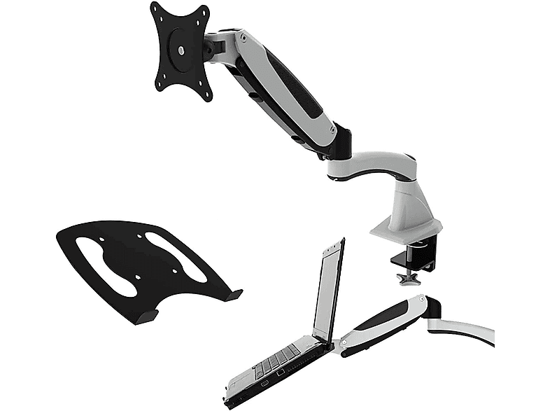 HFTEK (GM112FW +D10) für Bildschirme bis 27 Zoll + Halterung für Tablet