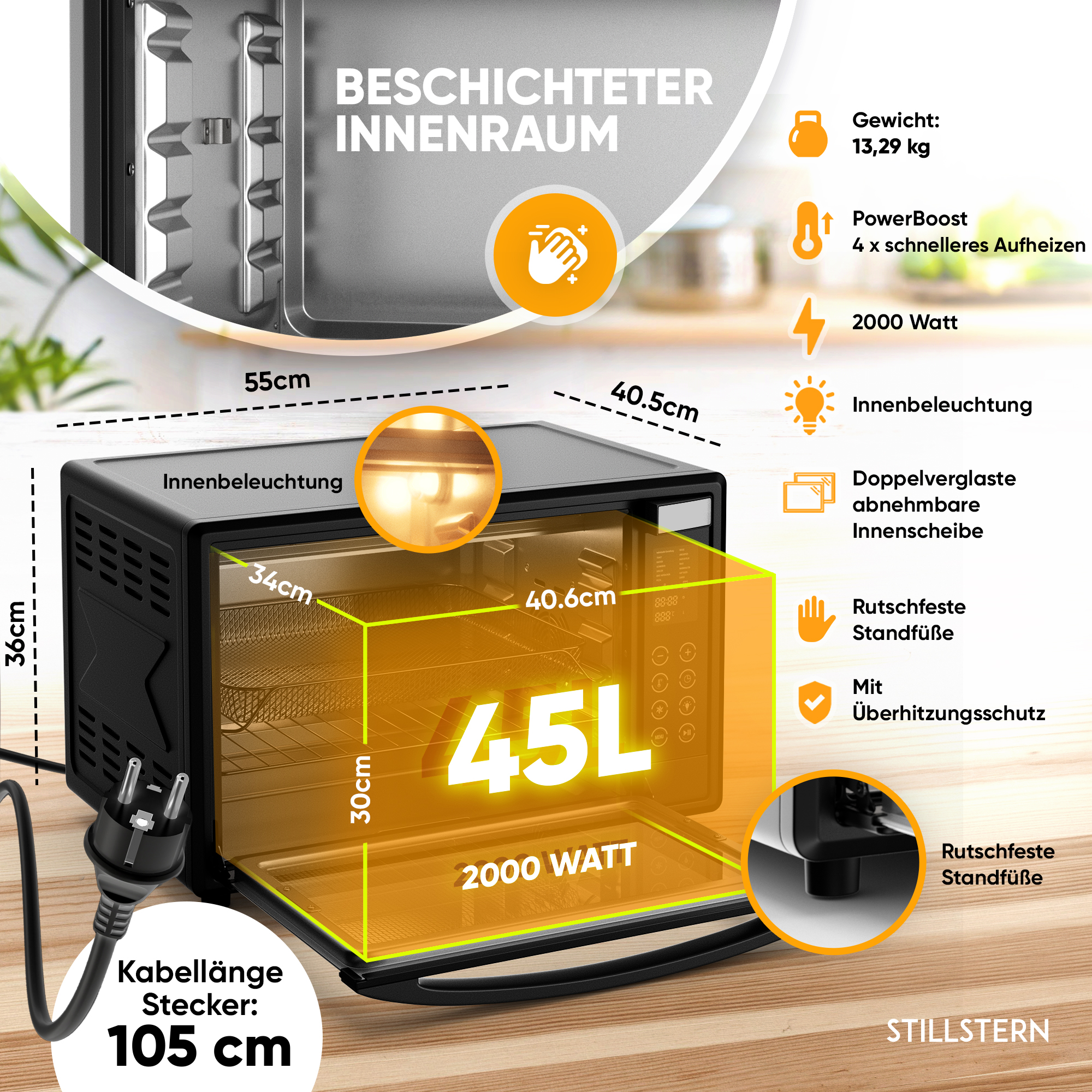 2G MB45-LED STILLSTERN Minibackofen