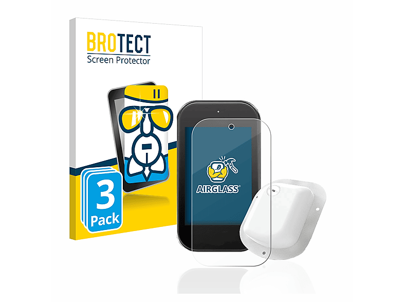 BROTECT 3x Airglass klare Schutzfolie(für GlucoMen Day PUMP ADM) | Schutzfolien & Schutzgläser