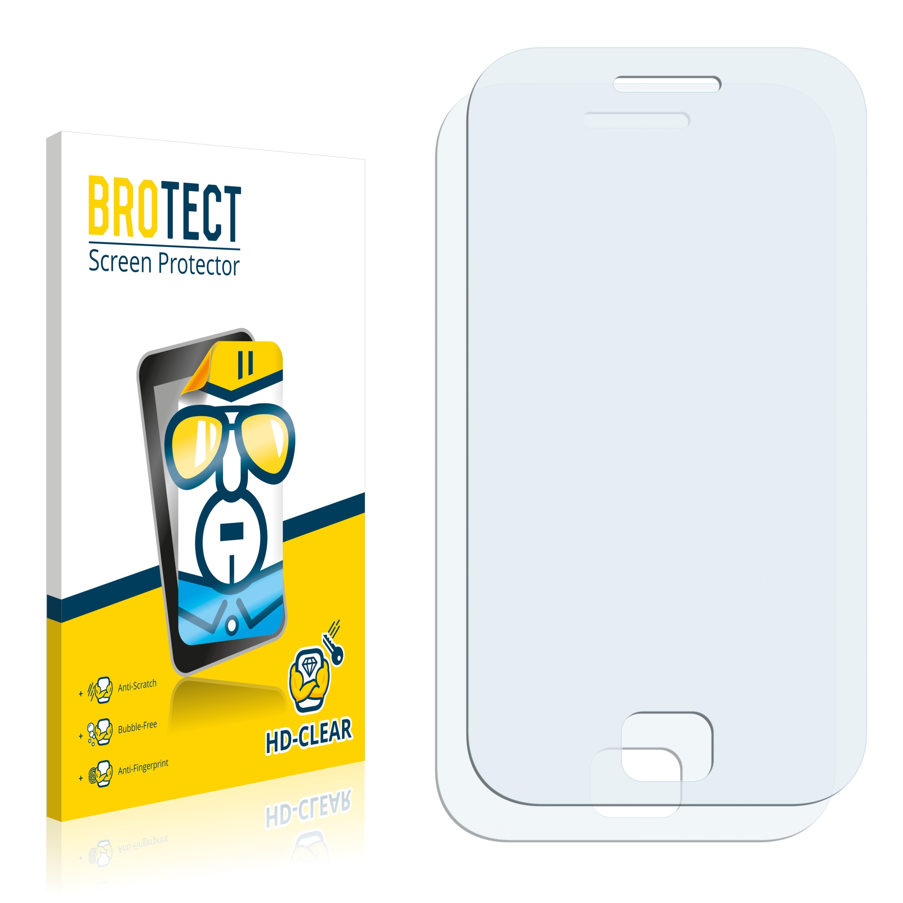 klare 2x Duos Samsung Schutzfolie(für BROTECT S6802) Ace Galaxy