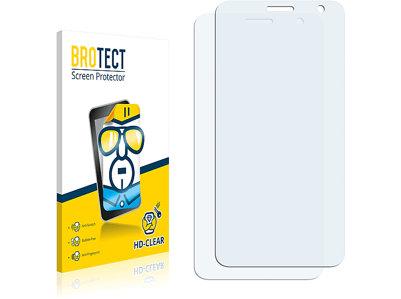 BROTECT 2x klare Slate) Mini Alcatel Idol Schutzfolie(für Touch One OT-6012D