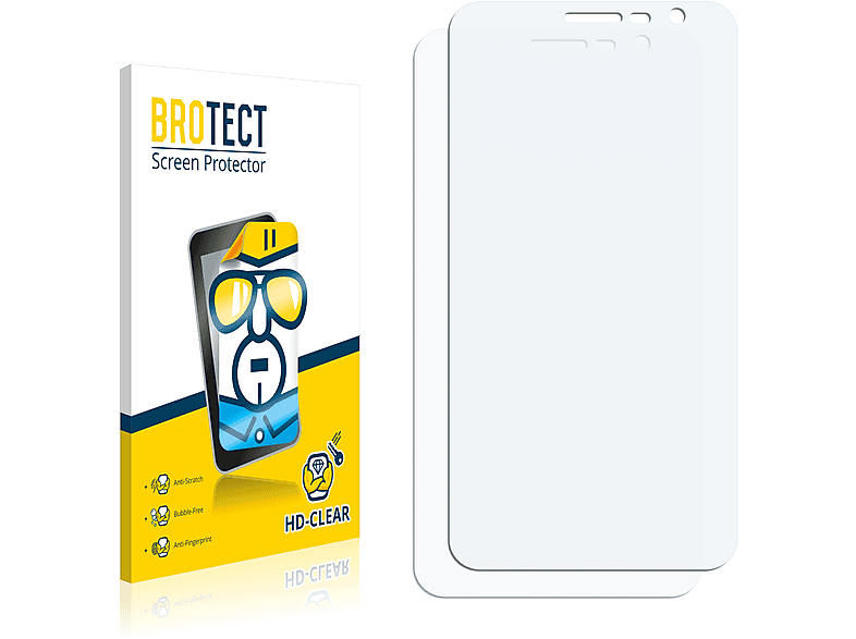 Neon) BROTECT 50c 2x Archos klare Schutzfolie(für