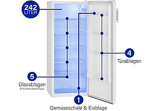 BOMANN VS 7316 kühlschrank (E, 143,4 cm hoch, weiss)