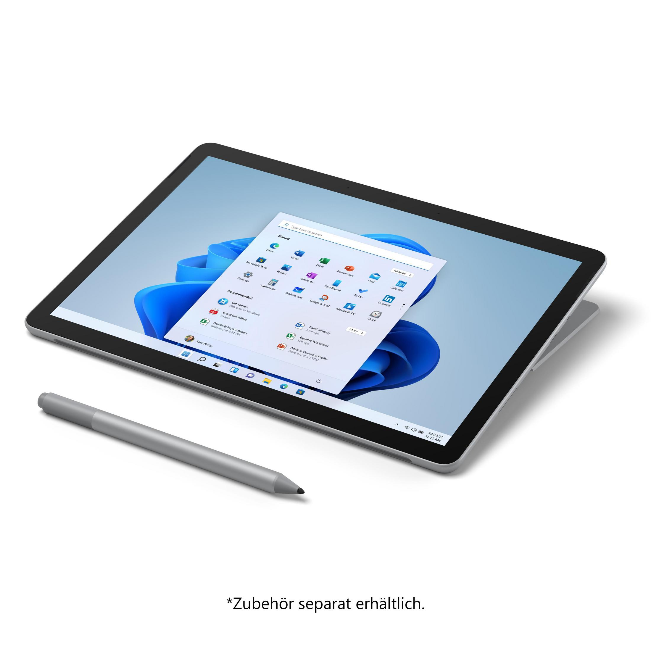 Ein Tablet mit Stift liegt geöffnet und zeigt eine App-Oberfläche.