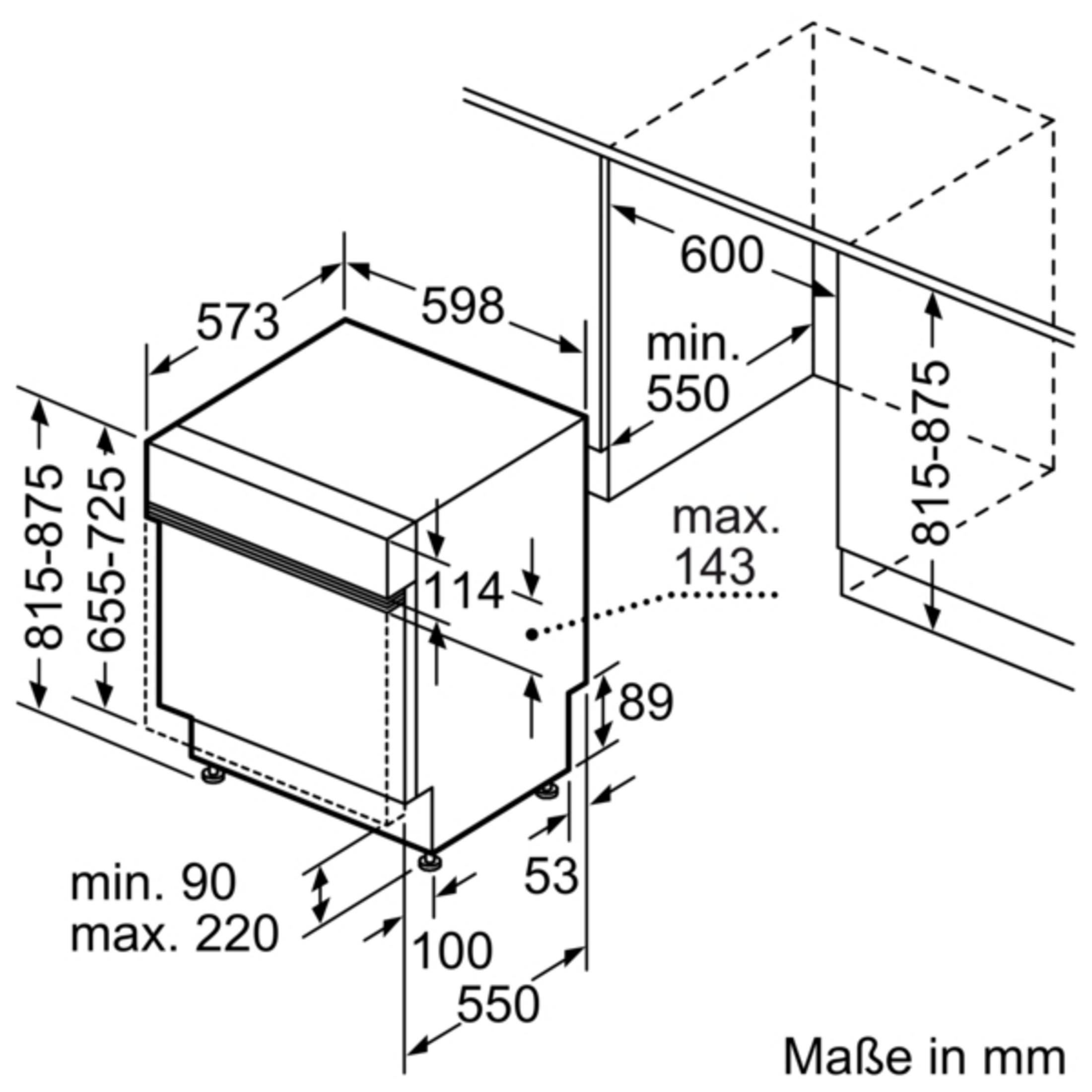 (A), breit, 50 dB NEFF mm N S145HAS24E 598 (Besteckkorb, 46 Geschirrspüler (teilintegrierbar D)