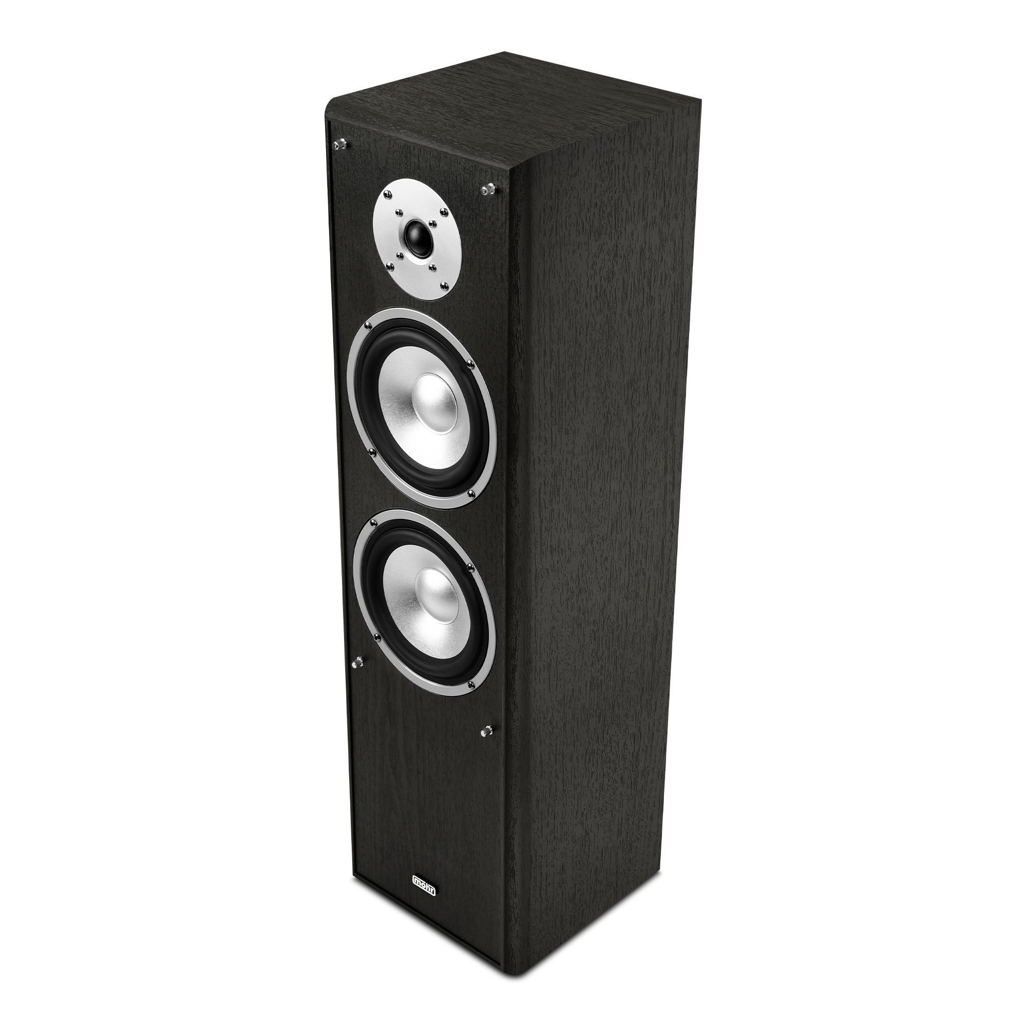 MOHR SL10, 1 HiFi Stereo Bass-Reflex, Standautsprecher 2-Wege schwarz Standlautsprecher, HiFi Paar, schwarz passiver