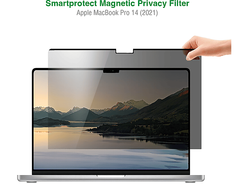 [Niedrigster Preis! Großer Rabatt!] 4SMARTS Smartprotect Magnetischer Privacy Filter Displayschutzfolie(für (2021)) Apple 14 Pro MacBook