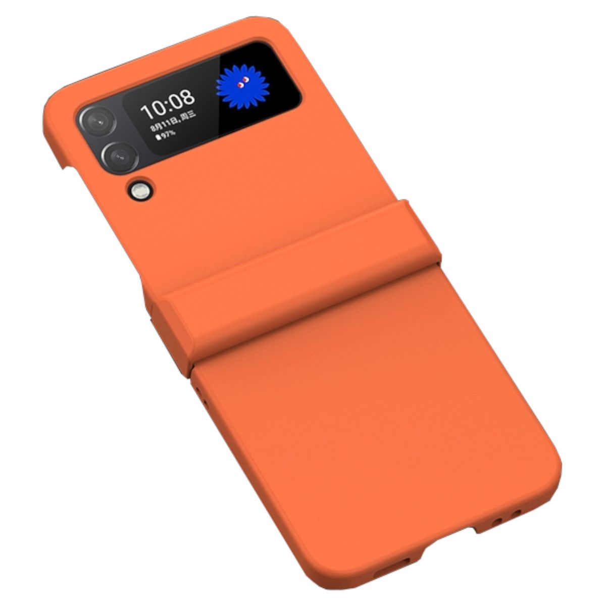 Orange WIGENTO Cover, Galaxy Silikon Samsung, Klappbarer Flip Z Schutz, Flip4,