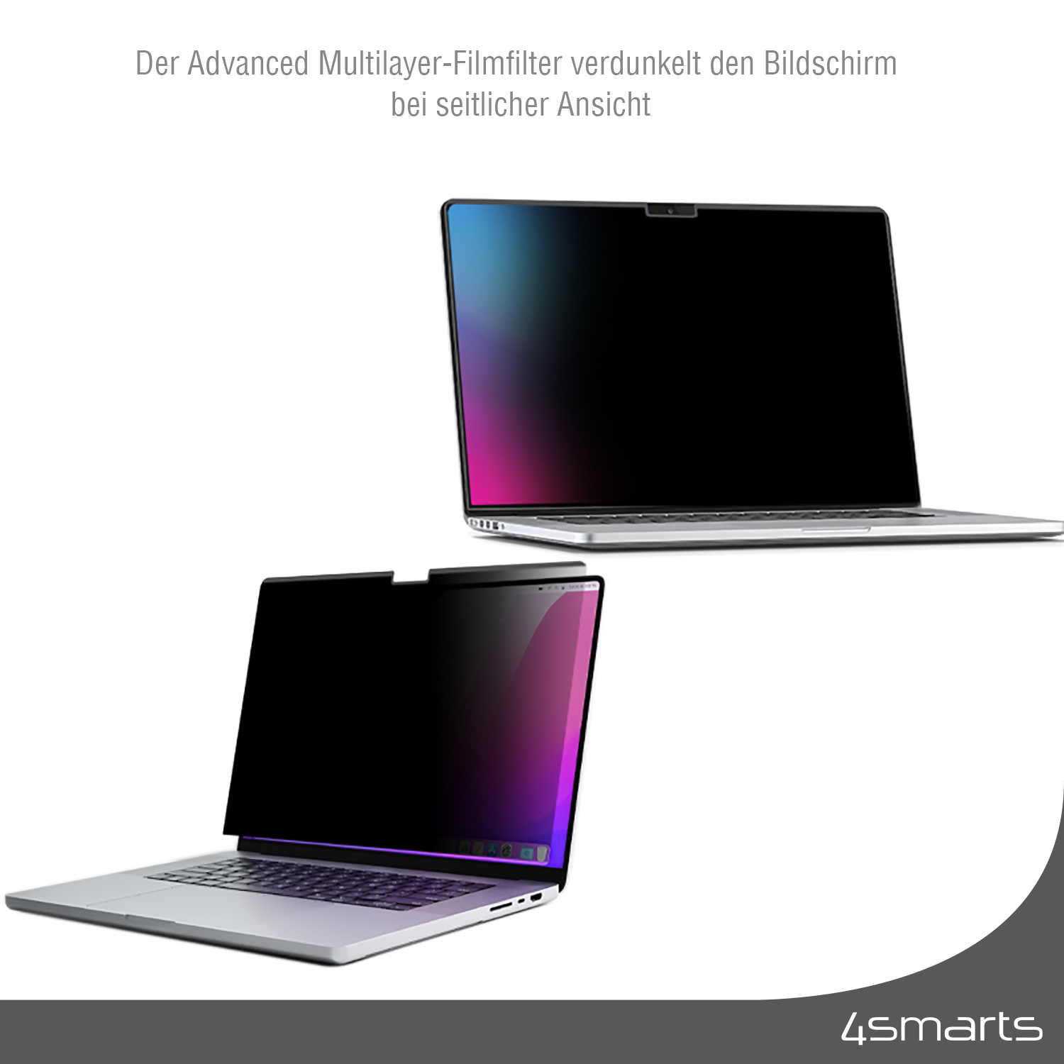 Filter Displayschutzfolie(für Apple 4SMARTS 13.6 (M2, 2022)) MacBook Smartprotect Air Zoll Privacy Magnetischer