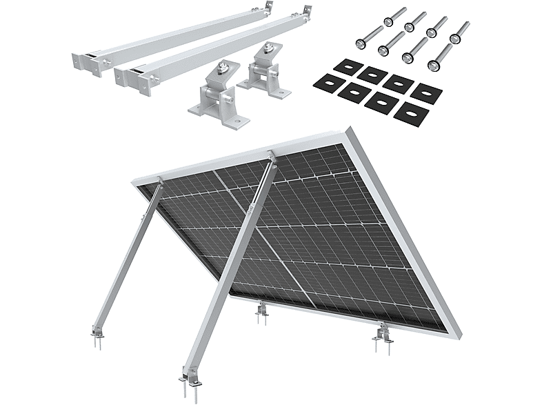 NUASOL Verstellbare Halterungen 30-60 Grad Silber Solar Halterungs-Set