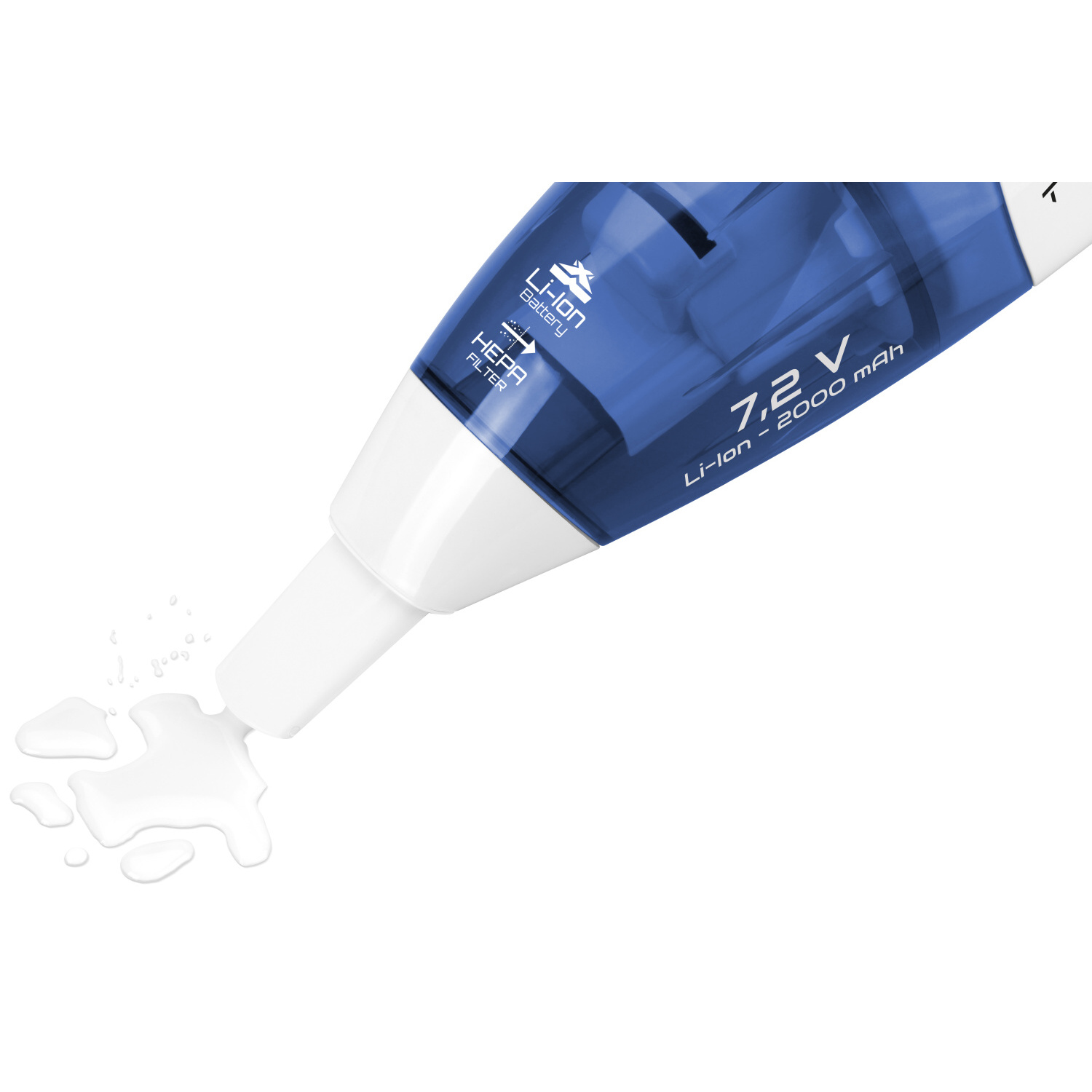 Mains activant un filtre à eau dans un récipient transparent. Le texte en dessous indique 'Activation facile'.