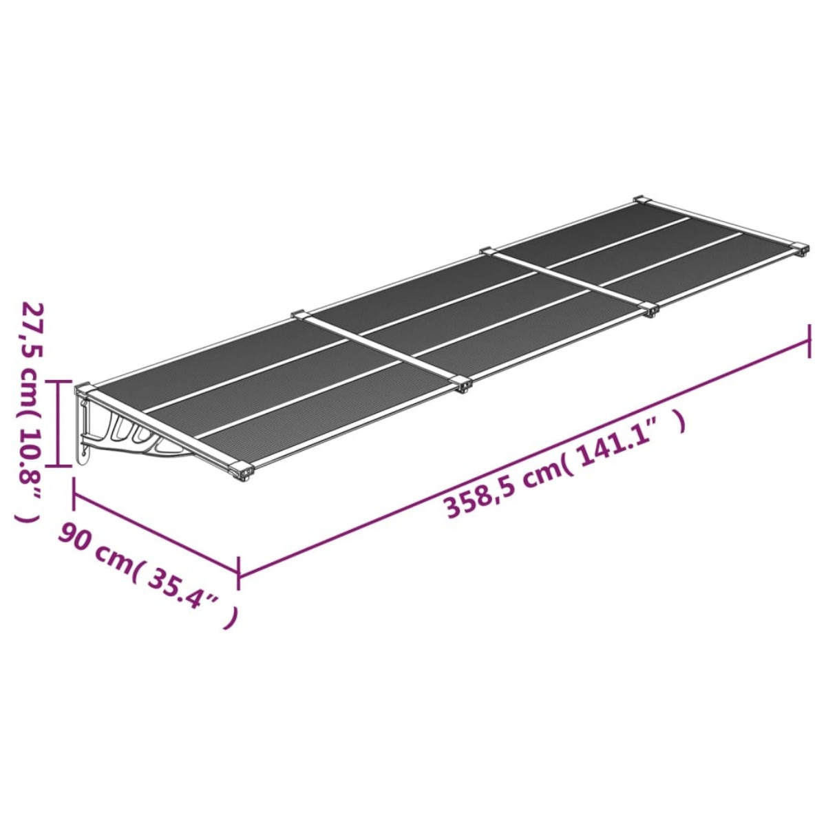 xl-153688 und Transparent DOTMALL Schwarz Markise,