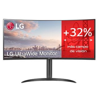 Monitor - LG 34WQ75C-B, 34 ", QHD, 5 ms, 50/60 Hz, Negro