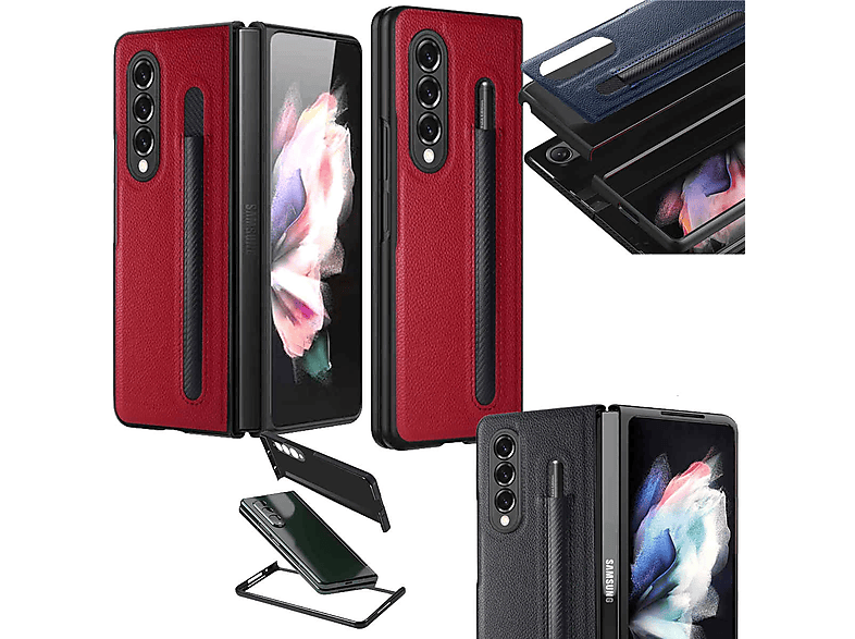 WIGENTO Design 5G, Samsung, Stift, Galaxy Z Full mit Rot Fold3 Schutz Cover
