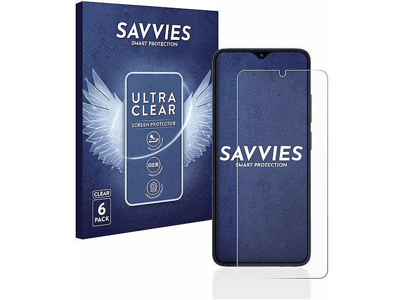 SAVVIES 6x klare Schutzfolie(für Xiaomi Redmi 12C)