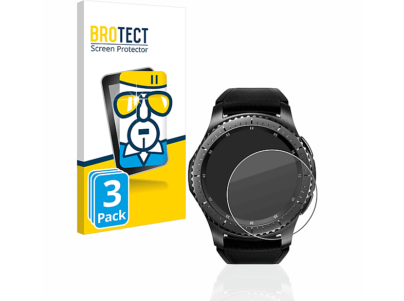 BROTECT 3x 9H klares Schutzglas(für Samsung Gear S3 Frontier)