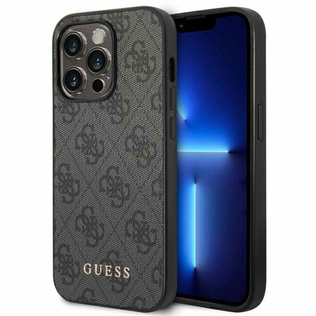 Logo Guess Gold 14 Cover, 14 Apple, GUESS Pro (Grey), Max 4G Full Multicolor Case Pro Metal Max, iPhone iPhone