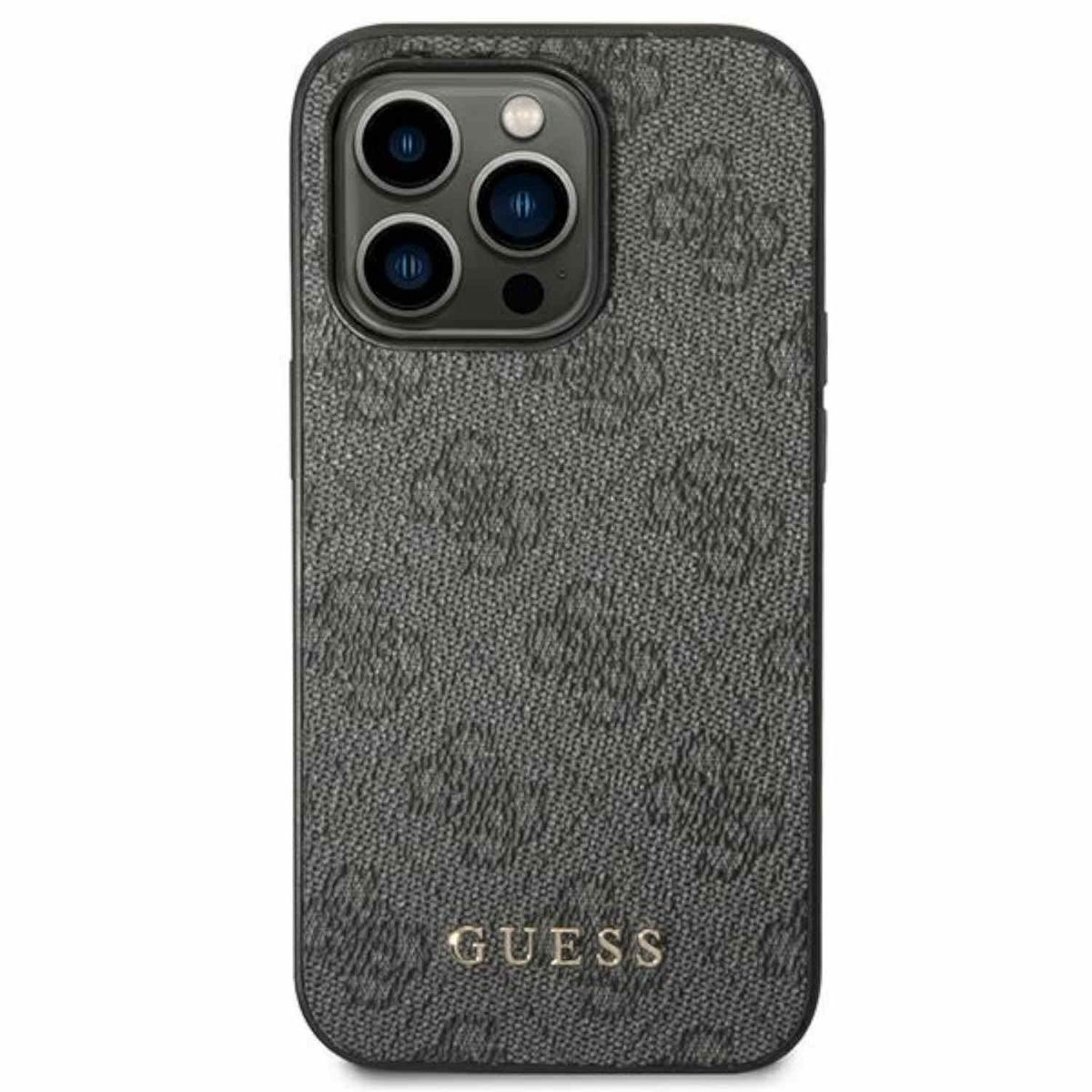 GUESS Guess 4G Metal Cover, Logo Apple, Max, Case Pro 14 Multicolor iPhone 14 (Grey), iPhone Gold Full Max Pro
