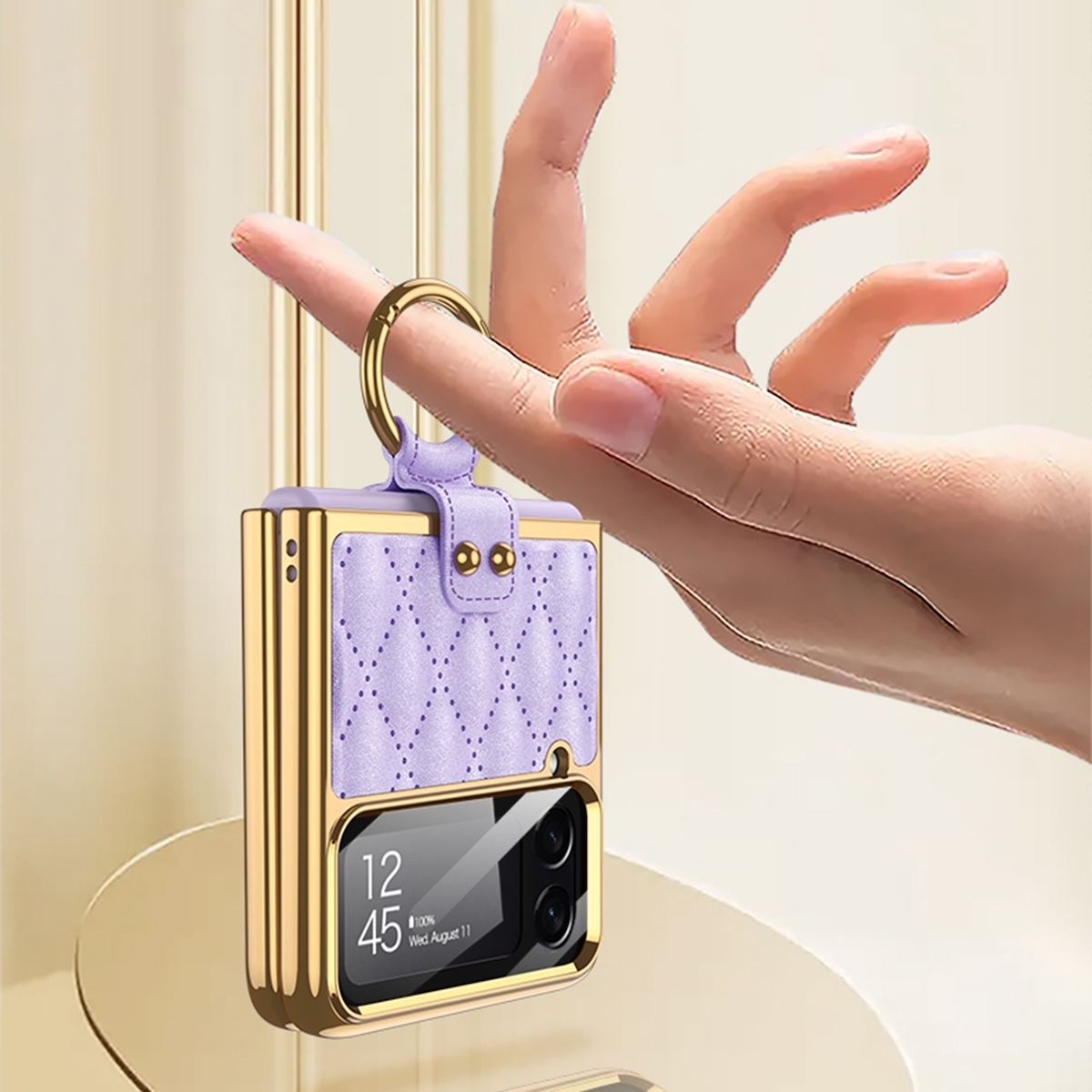 Ring Galaxy Schutz, Flip4 Z Backcover, Design Lila Samsung, 5G, WIGENTO