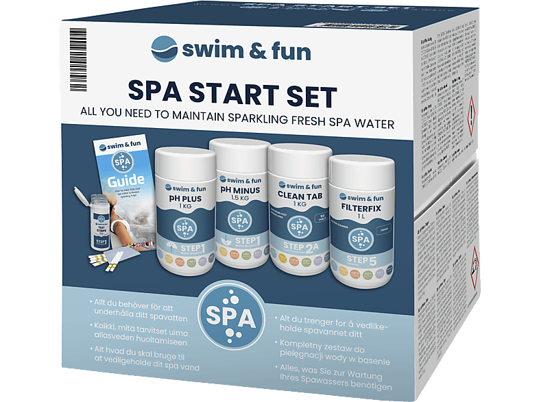 SWIM & FUN Spa Start Set Poolpflege mit Chlor, Weiss