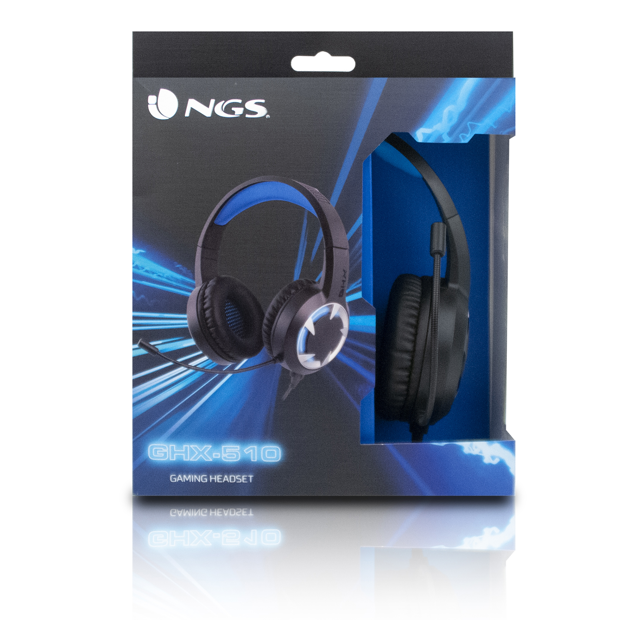 NGS GHX-510, Over-ear Gaming Schwarz/Blau Kopfhörer