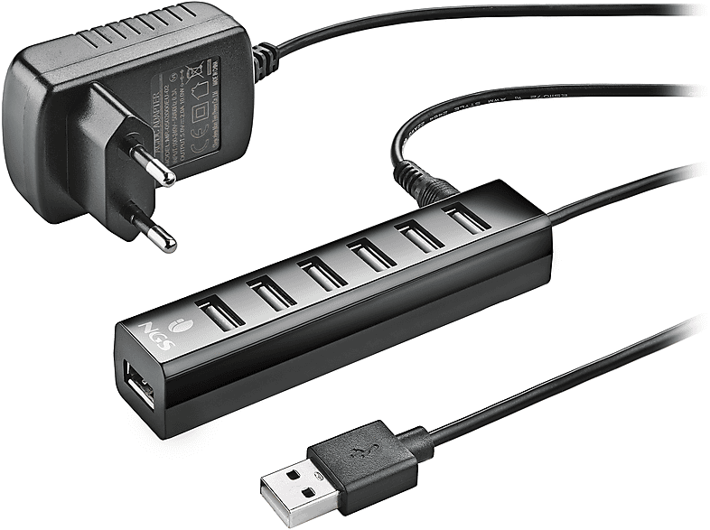 NGS IHUB7TINY, USB hub, Schwarz | SATURN