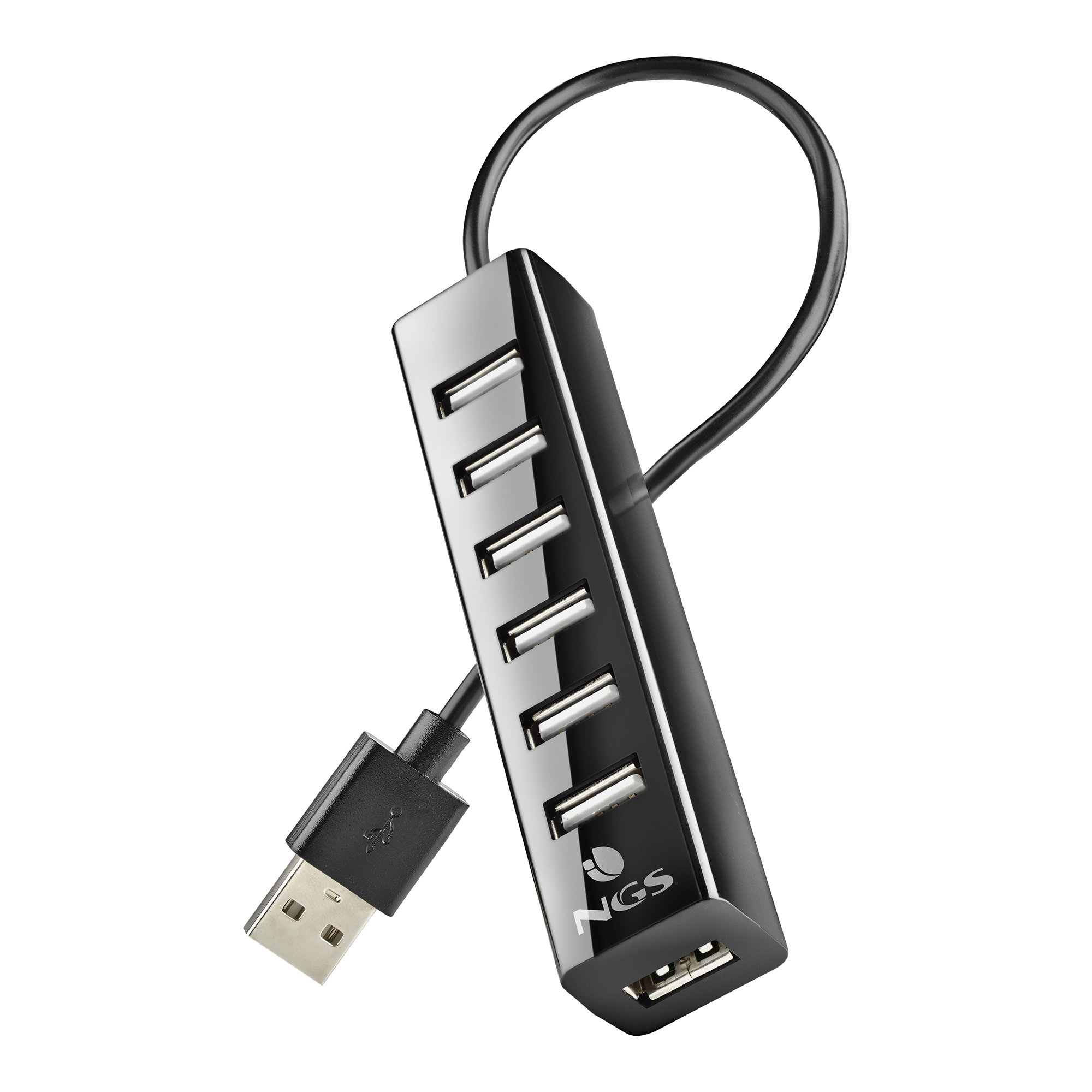 Schwarz USB hub, NGS IHUB7TINY,